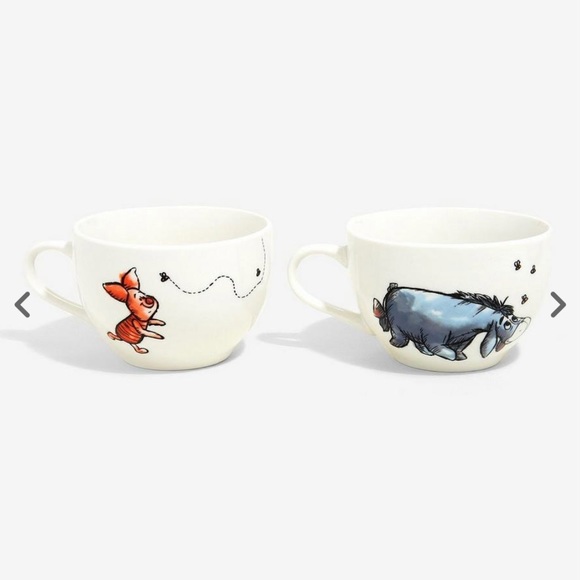 Disney Winnie the Pooh Teacup Set NWT 2 cups & 2 saucers Piglet Eeyore - Picture 3 of 12